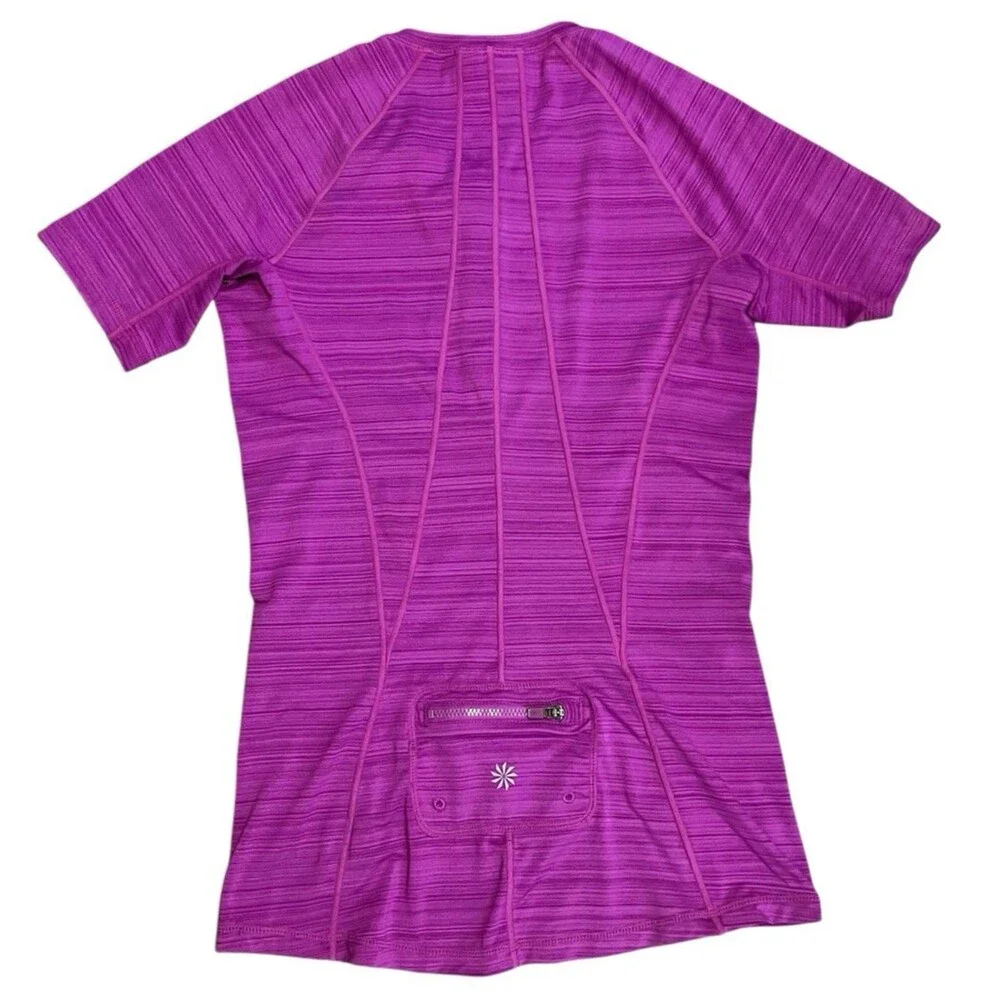 ATHLETA Jazzy Purple Pacifica UPF Tee 2 Fitted Wicking Stretch Surf 1/4 Zip XS/S - Picture 2 of 5